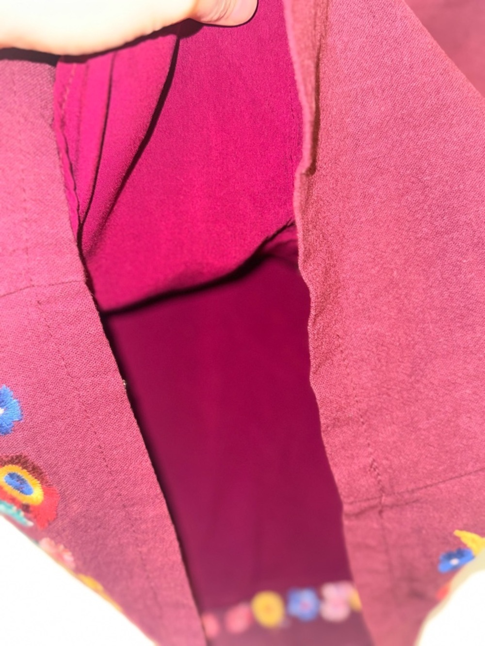 Umgee Umgee Embroidered Mini Skirt Boho Floral Burgundy Statement Piece (small) - Picture 5 of 6